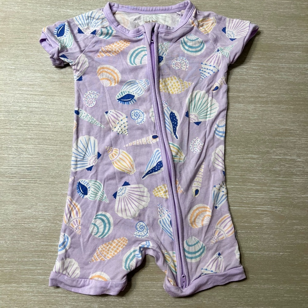 Little Sleepies Lavender Seashell Shorty Zippy